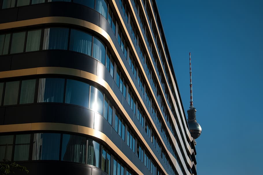 building, modern, tower, berlin summer, architecture, built structure HD wallpaper