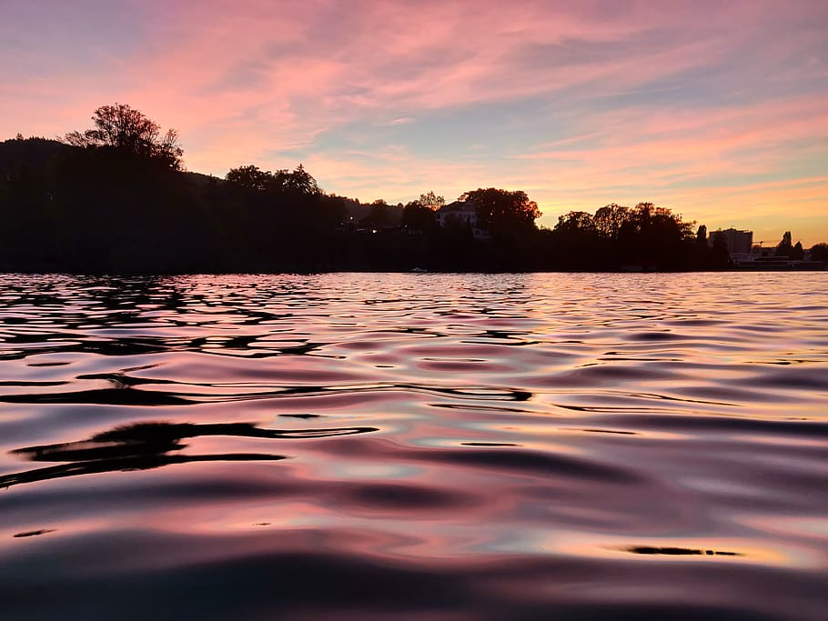 switzerland, lucerna, 2 63, water, sunset, sky, beauty in nature HD wallpaper