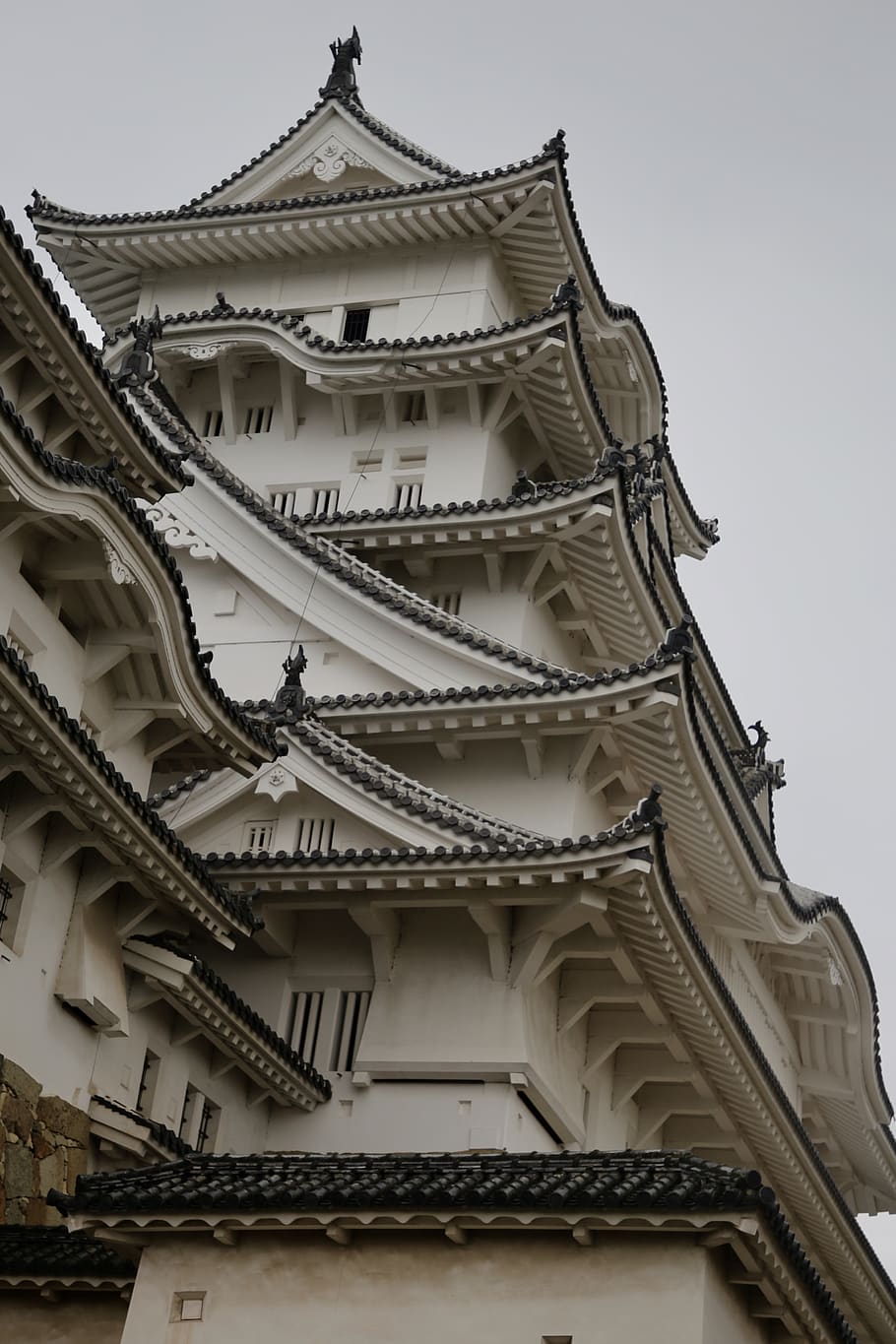 white painted pagoda, architecture, built structure, low angle view HD wallpaper