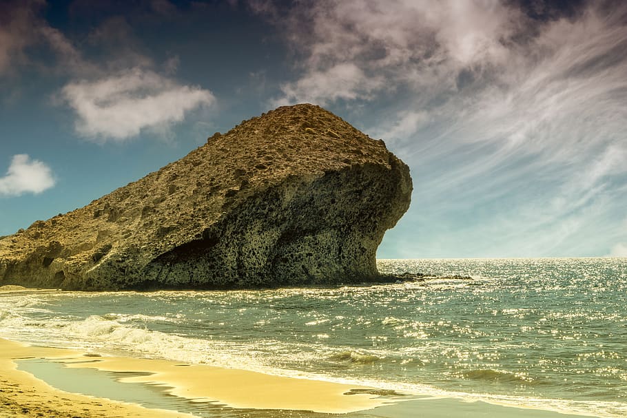 sea, waves, sky, beach, sand, marina, costa, water, cloud - sky HD wallpaper