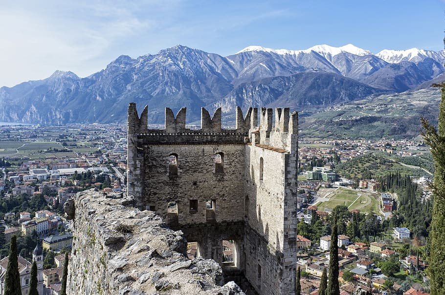 arc, castle, stone, middle ages, picturesque, italy, torre HD wallpaper