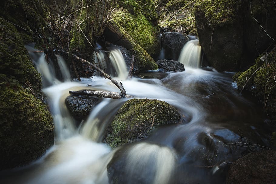 waterfalls wallpaper, nature, outdoors, river, creek, animal HD wallpaper