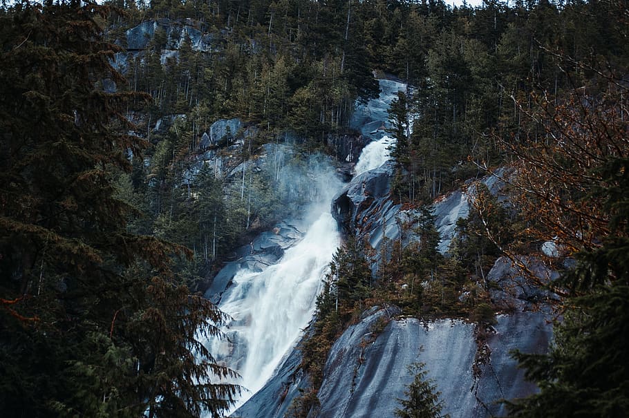 Waterfalls, british columbia, canada, cascade, nature, scenic, HD wallpaper