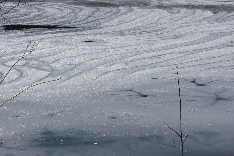 ice patterns, lake, sun glitter, cold, white, snow, winter HD wallpaper