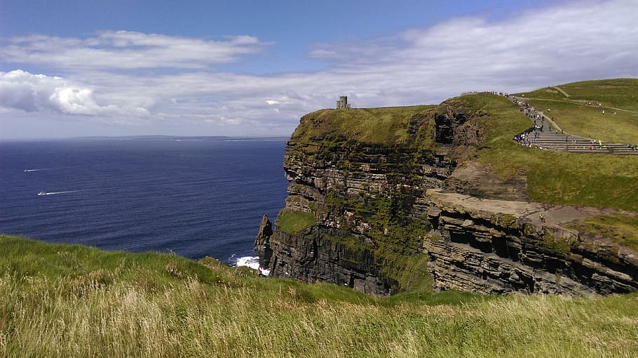 cliffs of moher munster, ireland, sea, sky, scenics - nature, HD wallpaper
