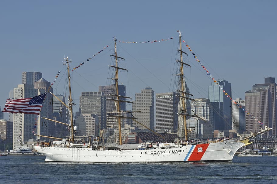 coast, guard, ship, sailing, sea, river, city, urban, construction HD wallpaper