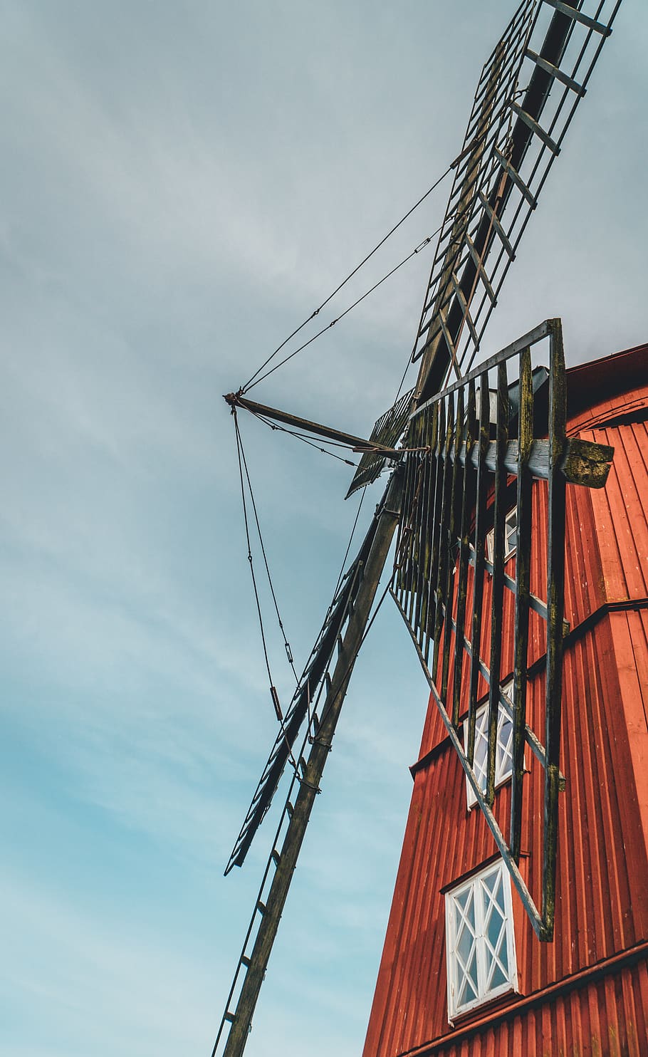 red and black windmill, sweden, strängnäs, watercraft, transportation HD wallpaper