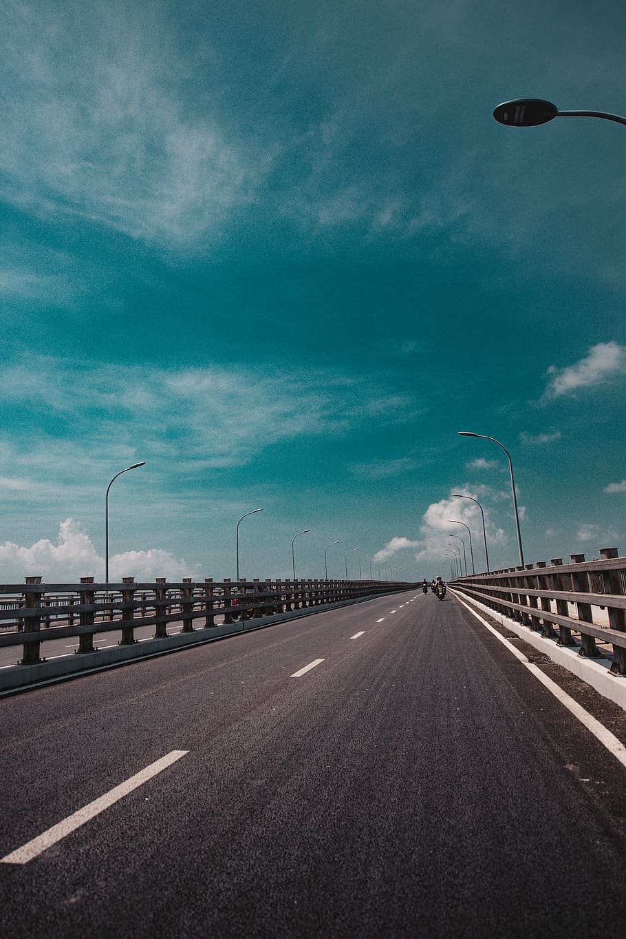 road, highway, asphalt, tarmac, person, human, blue, sky, maldives, HD wallpaper