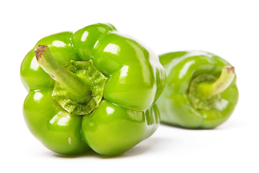pepper, green, closeup, one, shiny, single, food, raw, isolated HD wallpaper