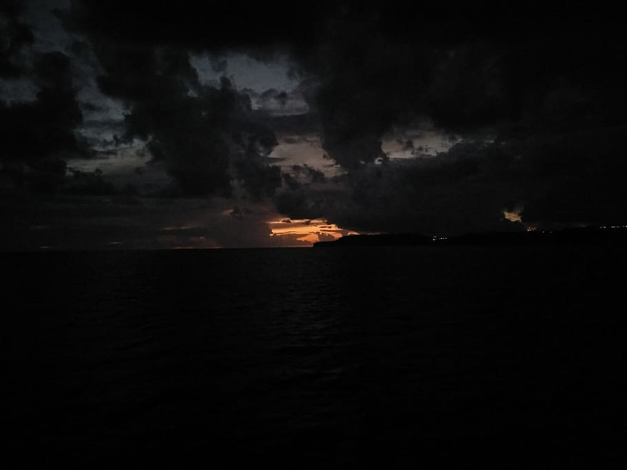 malta, dark sky, night, cloud, water, cloud - sky, sea, no people HD wallpaper