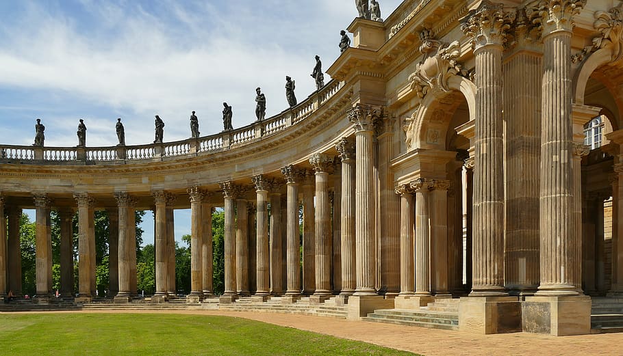 colonnade, gang, columnar, architecture, building, arcade, classicism