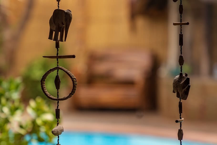 focus on foreground, hanging, no people, metal, close-up, art and craft HD wallpaper
