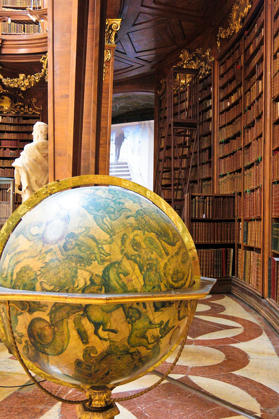 Hd Wallpaper Austria Vienna Imperial Wood Old Books Gold Wien Library Wallpaper Flare