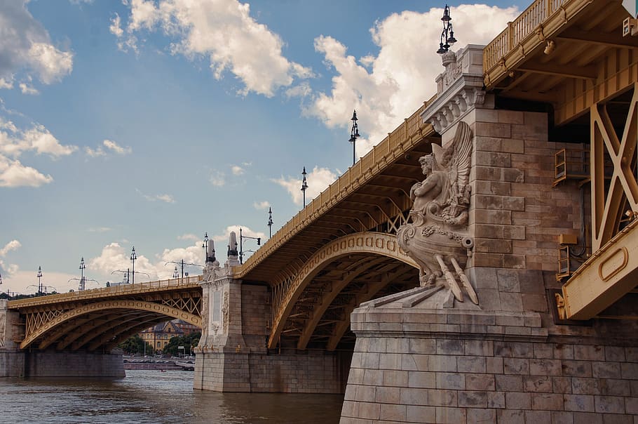 View of Bridge in City, architecture, landmark, water, built structure HD wallpaper