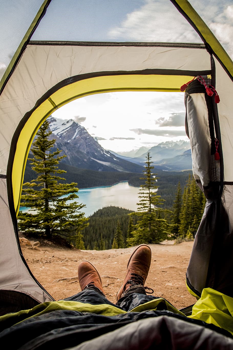 camping, tent, outdoors, travel, hiker, lake, nature, landscape, HD wallpaper