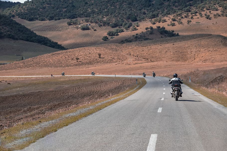 man riding on motorcycle, transportation, road, ride, mode of transportation HD wallpaper