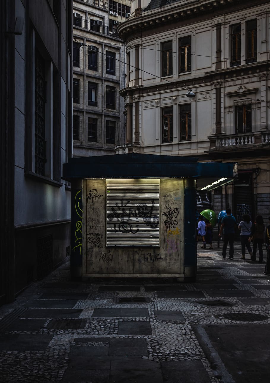 Low Light Photography of People Walking Near Building, abandoned HD wallpaper