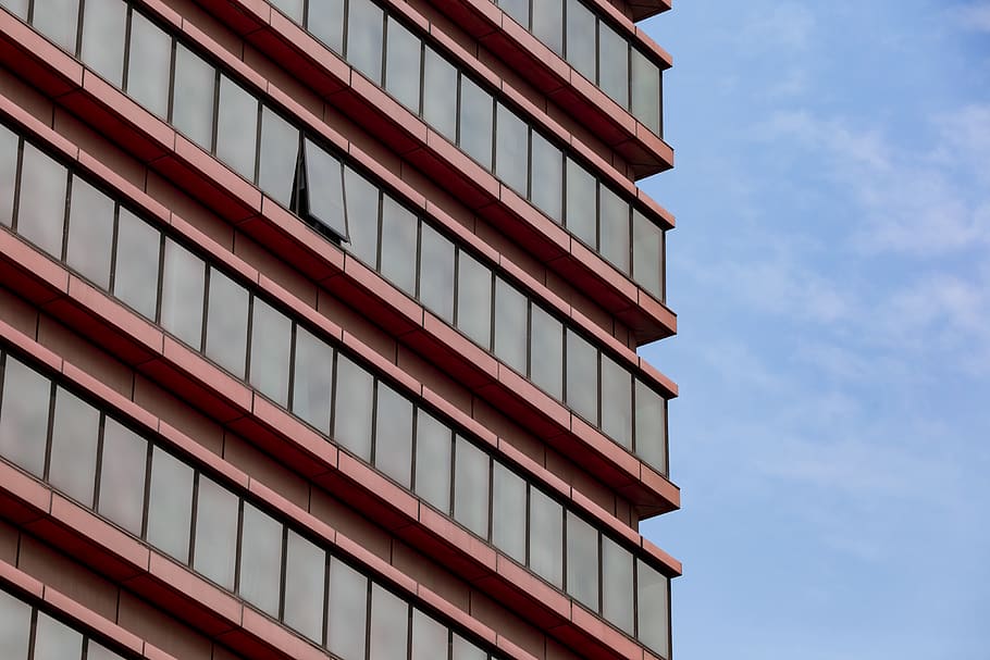 Building, architecture, perspective, skyscraper, windows, built structure HD wallpaper