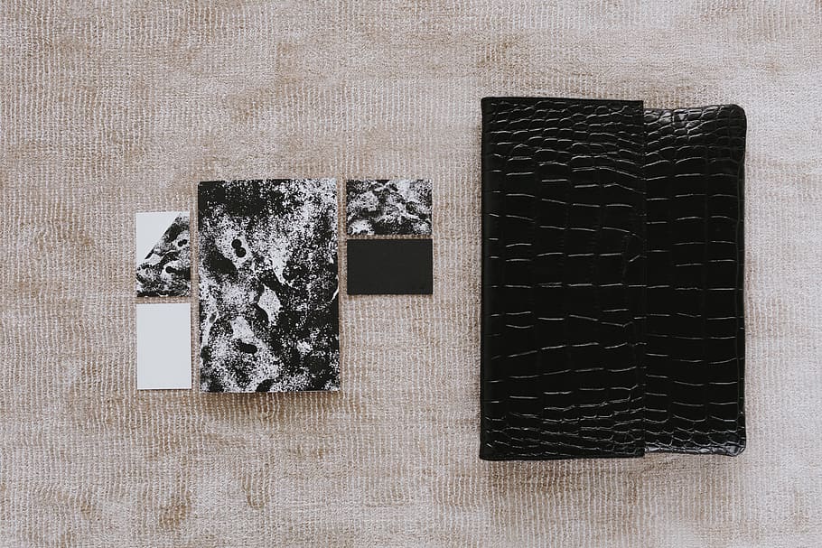 Black & white mockup business brand template, branding, marble HD wallpaper