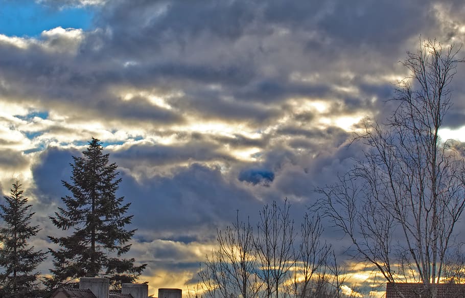 sky, clouds, sun, landscape, nature, sunset, weather, atmosphere HD wallpaper