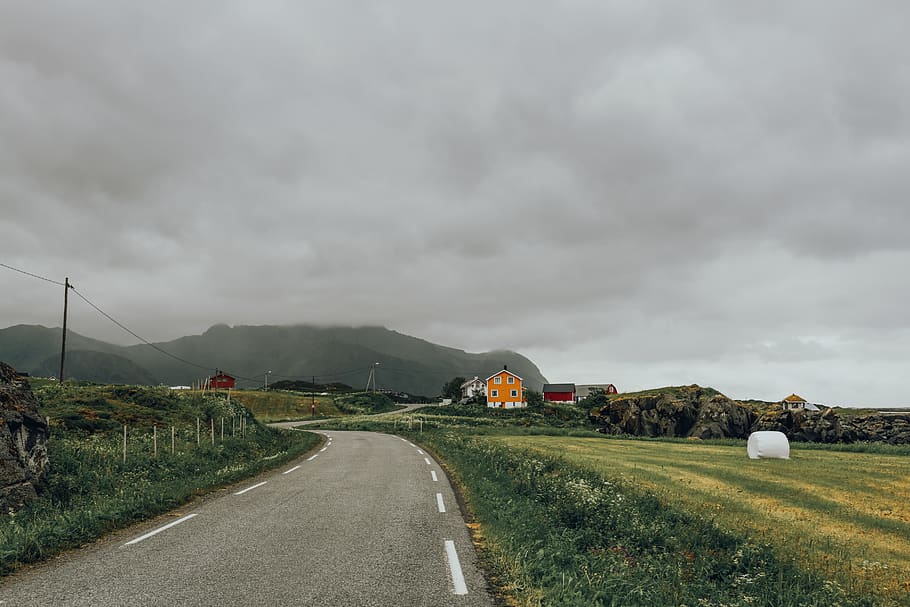 black road path, the way forward, sky, cloud - sky, direction HD wallpaper