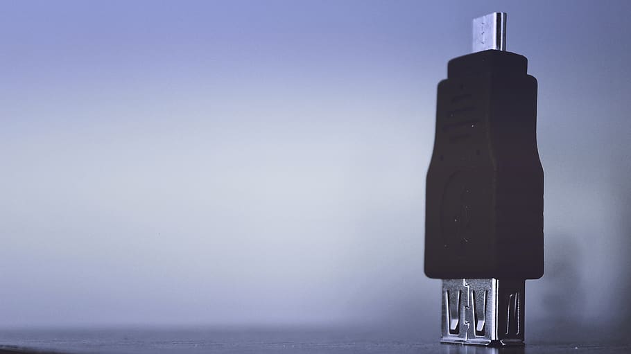 Black Usb Cable, close-up, connector, macro, water, no people HD wallpaper