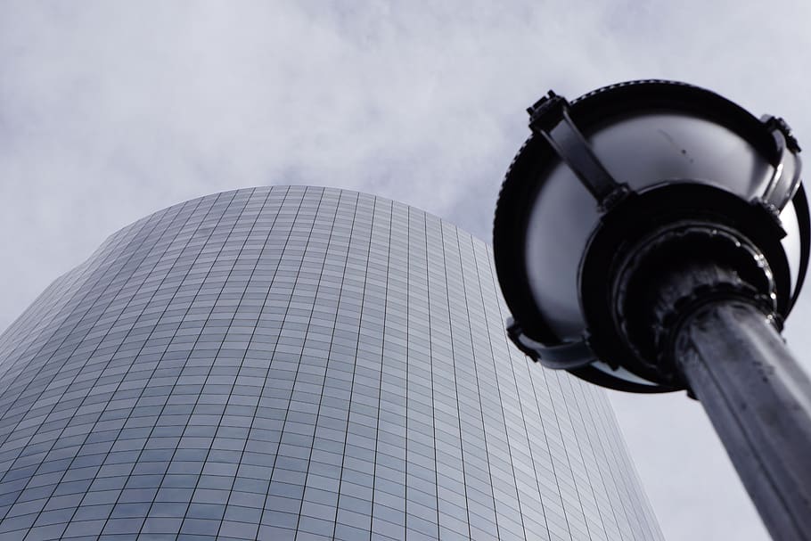 office building, lamp post, architecture, headphones, electronics HD wallpaper
