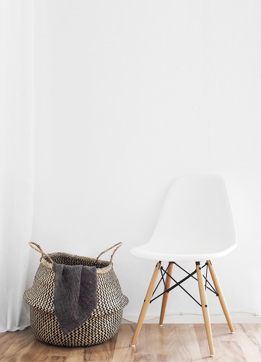 still, items, things, basket, chair, modern, contemporary, interior design HD wallpaper