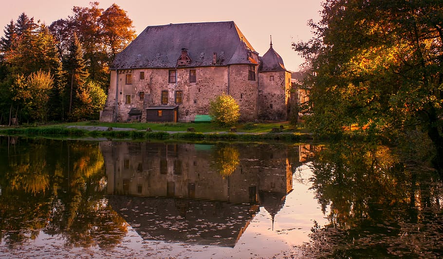 architecture, building, castle, old, krayerhof, andernach, wall HD wallpaper