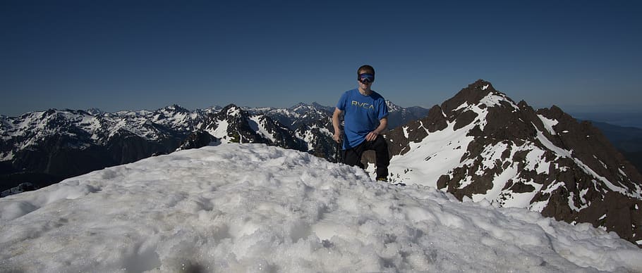 summit, snow, mountain, one person, cold temperature, winter HD wallpaper