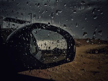 Car Window Panel With Water Droplets, close-up, cold, dark, glass HD wallpaper