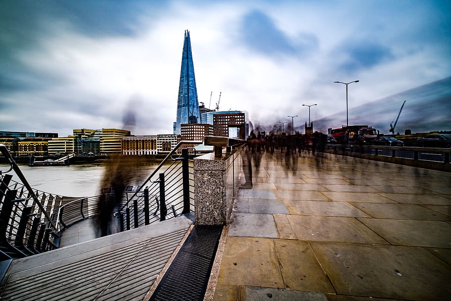 bridge with tower background, handrail, banister, railing, urban HD wallpaper