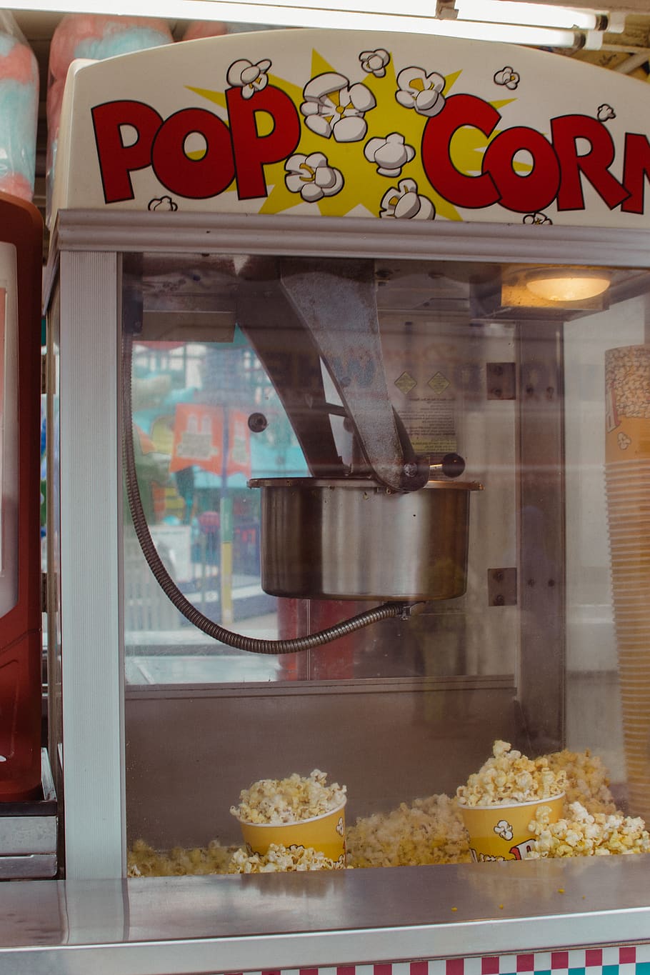 white and red Pop Corn machine maker, food, food and drink, transparent HD wallpaper