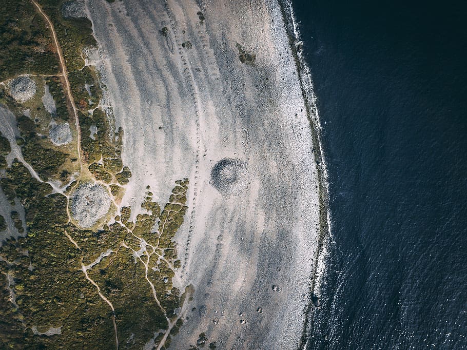 Areal Photography of Island at Daytime, beach, crystal, landscape HD wallpaper