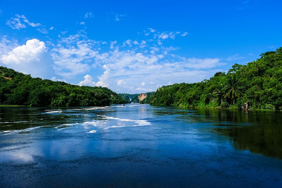 uganda, murchison falls uganda, water, sky, blue sky, river, HD wallpaper