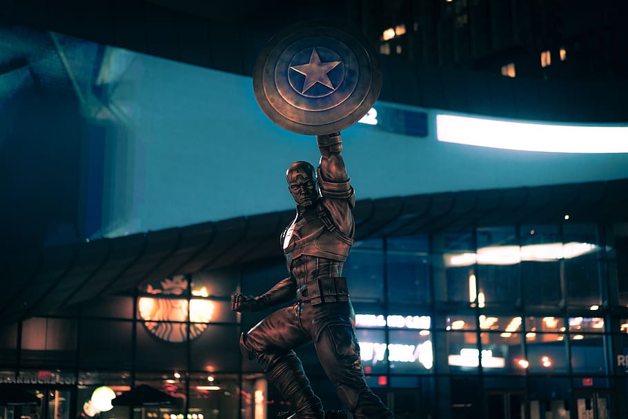 captain america, marvel, barclays, sony, a7r2, nyc, heroes, HD wallpaper