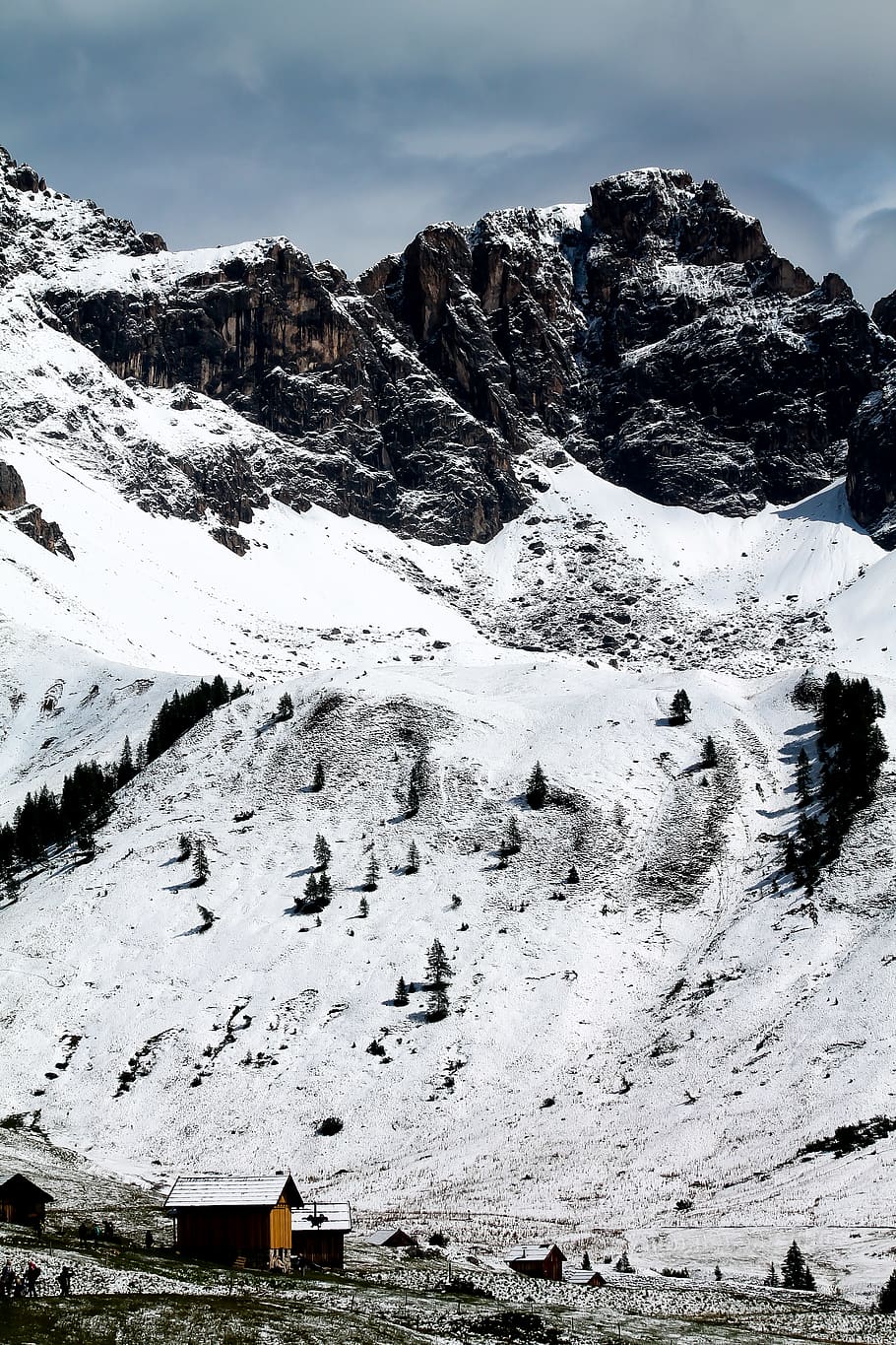snow covered mountain, nature, outdoors, alps, italy, san pellegrino pass HD wallpaper
