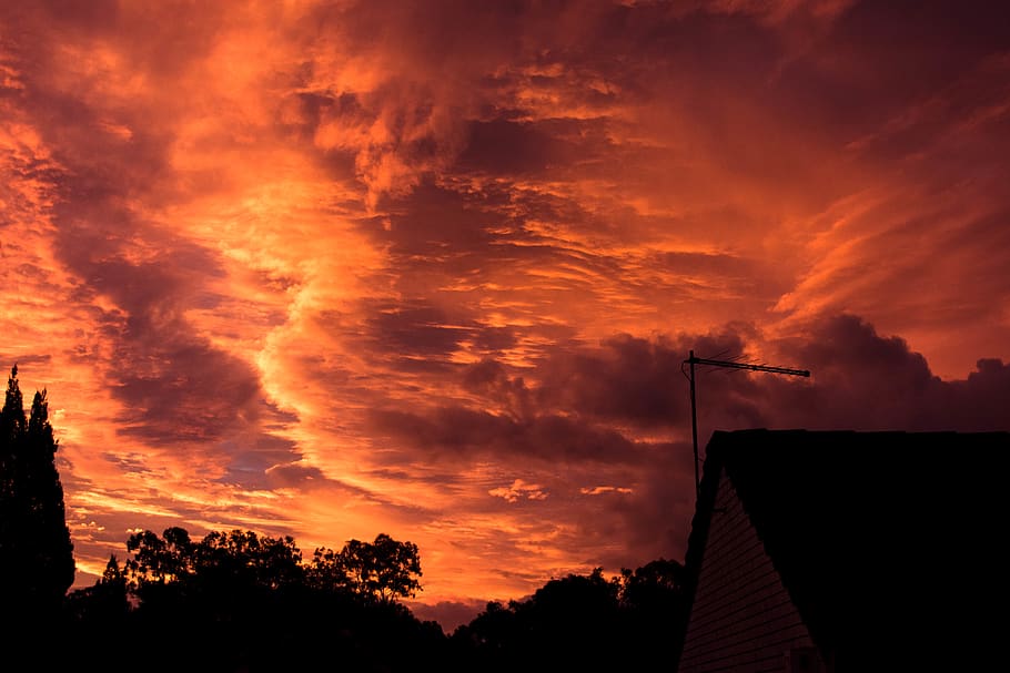 Photography of Sky During Dawn, backlit, clouds, cloudscape, cloudy HD wallpaper