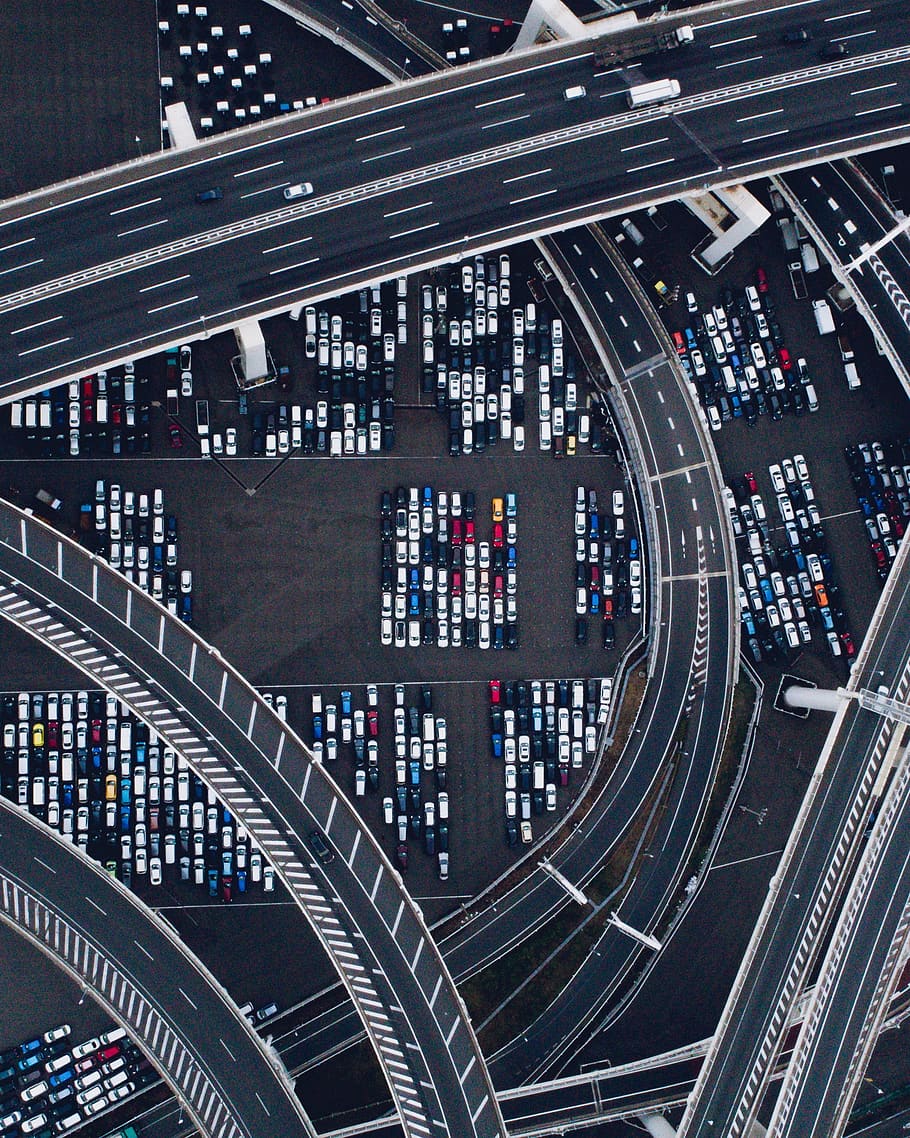 gray road art, transportation, mode of transportation, high angle view HD wallpaper