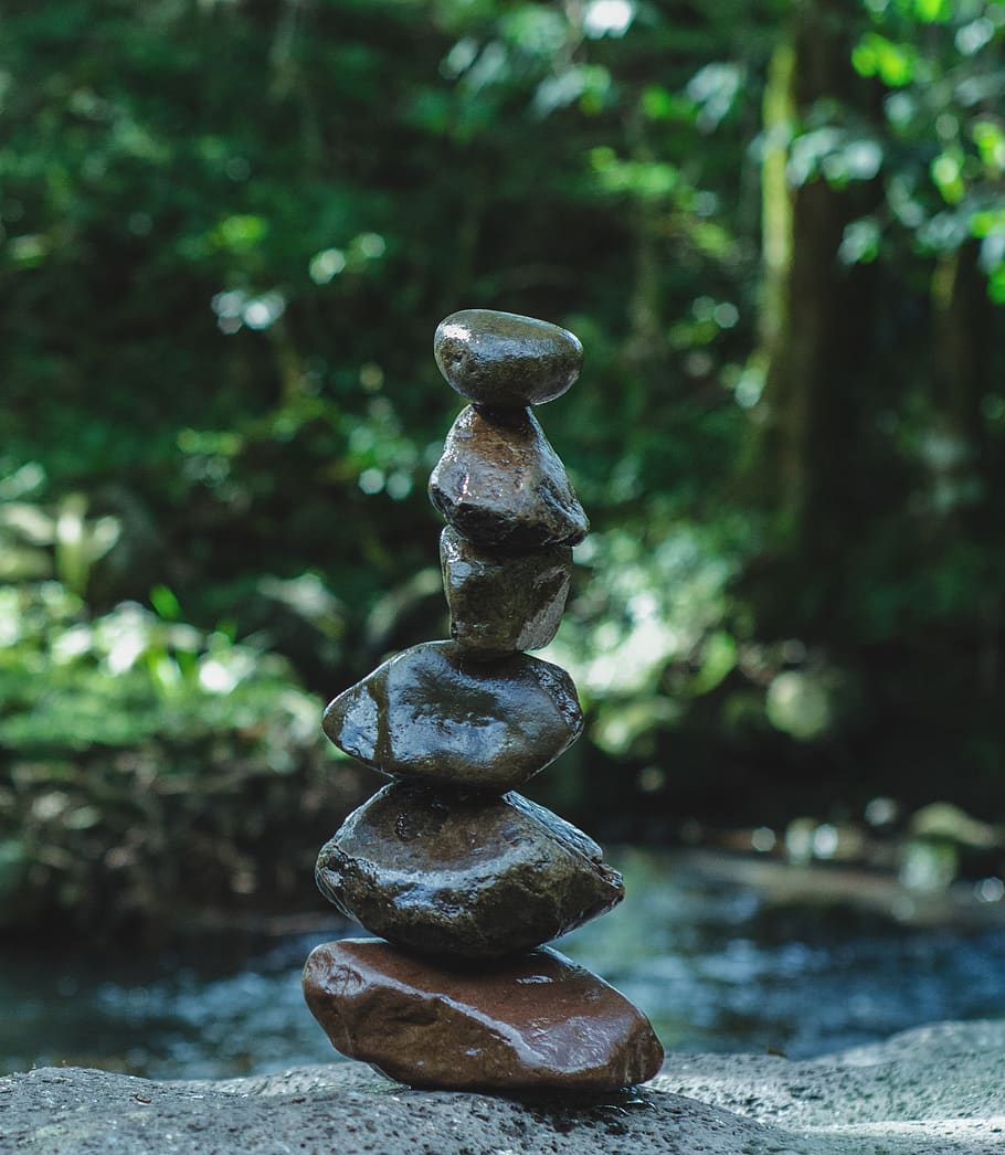 tower, rock, balance, equilibrium, structure, engineering, focus on foreground, HD wallpaper