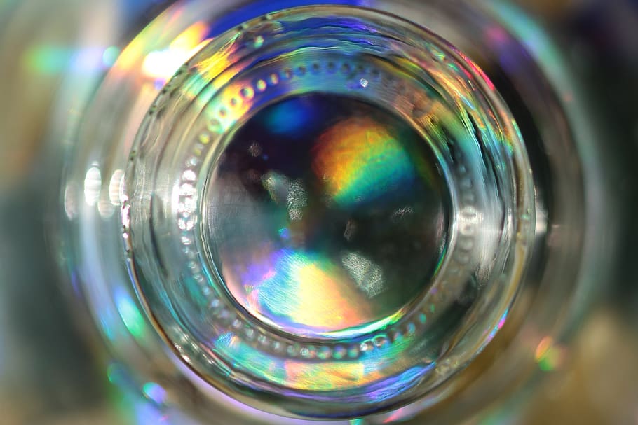 clear glass container, close-up, glass - material, multi colored HD wallpaper