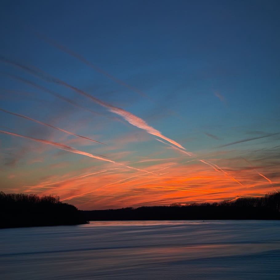sky, sunset, scenics - nature, water, beauty in nature, tranquil scene HD wallpaper