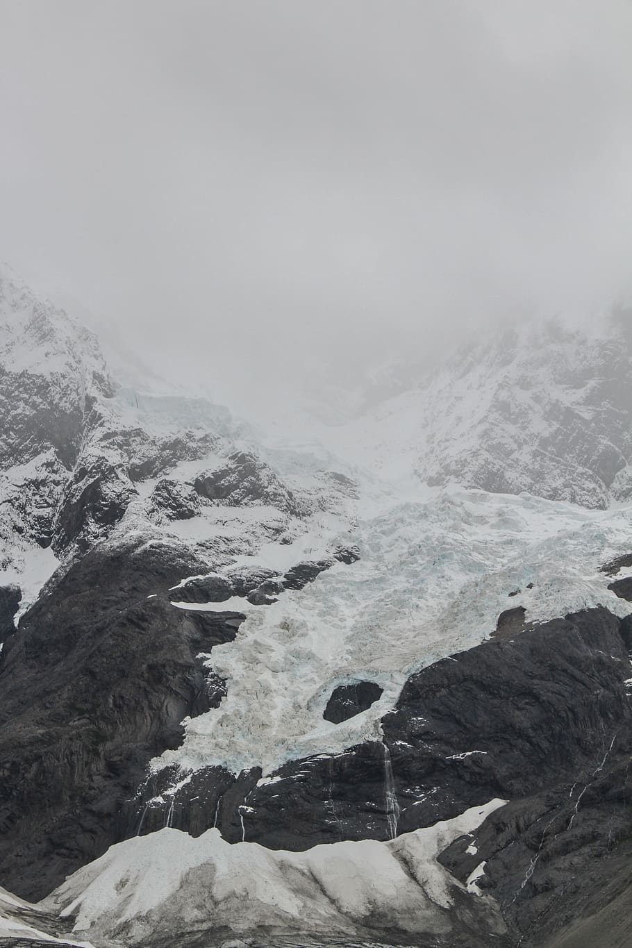 chile, cordillera del paine, snow, ice, fog, landscape, mountain, HD wallpaper