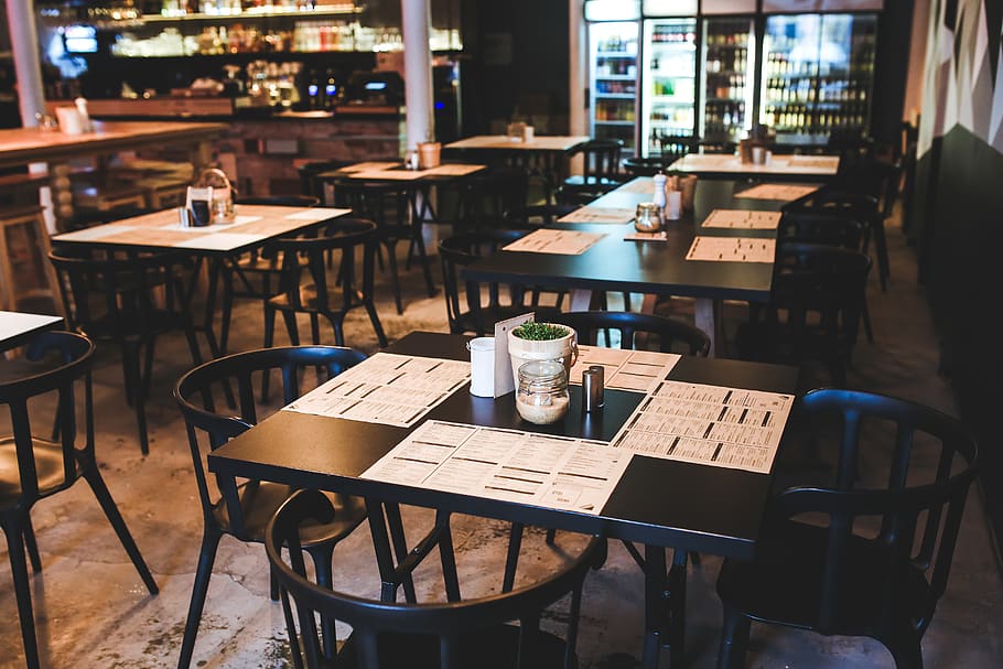 Table in Vintage Restaurant, chairs, menu, seat, cafe, food and drink HD wallpaper