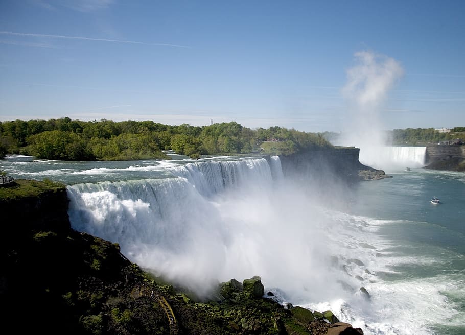 Wateralls, adventure, cascade, daylight, landmark, landscape HD wallpaper