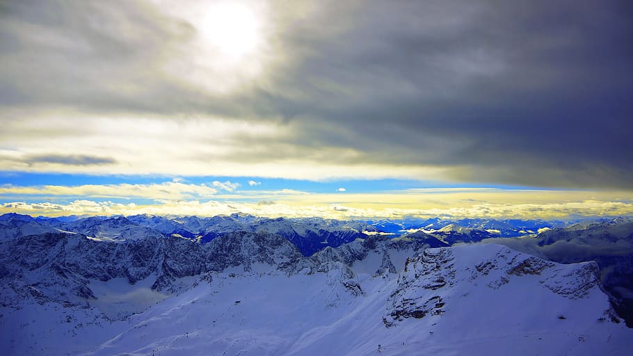 zugspitze, cloud - sky, scenics - nature, beauty in nature HD wallpaper