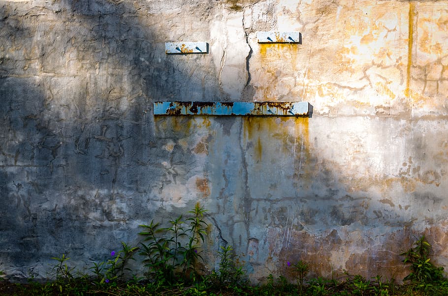 brown and gray concrete wall, weathered, wall - building feature HD wallpaper