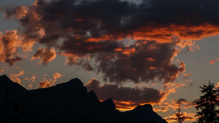 canada, canmore, skies, clouds, nature, outdoor, outside, firey HD wallpaper