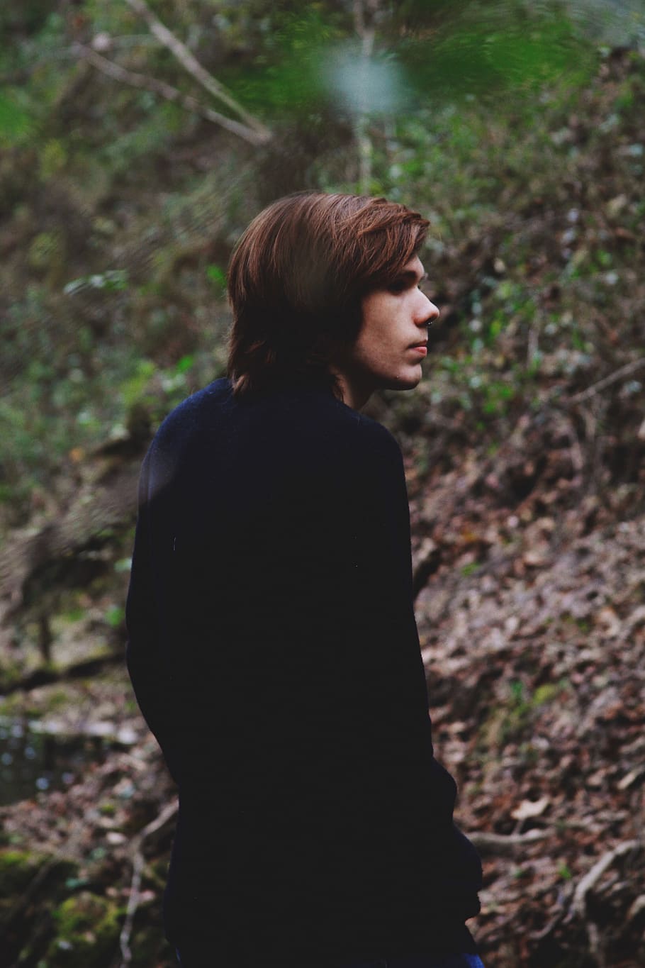 people, man, portrait, model, fashion, grass, leaves, autumn HD wallpaper