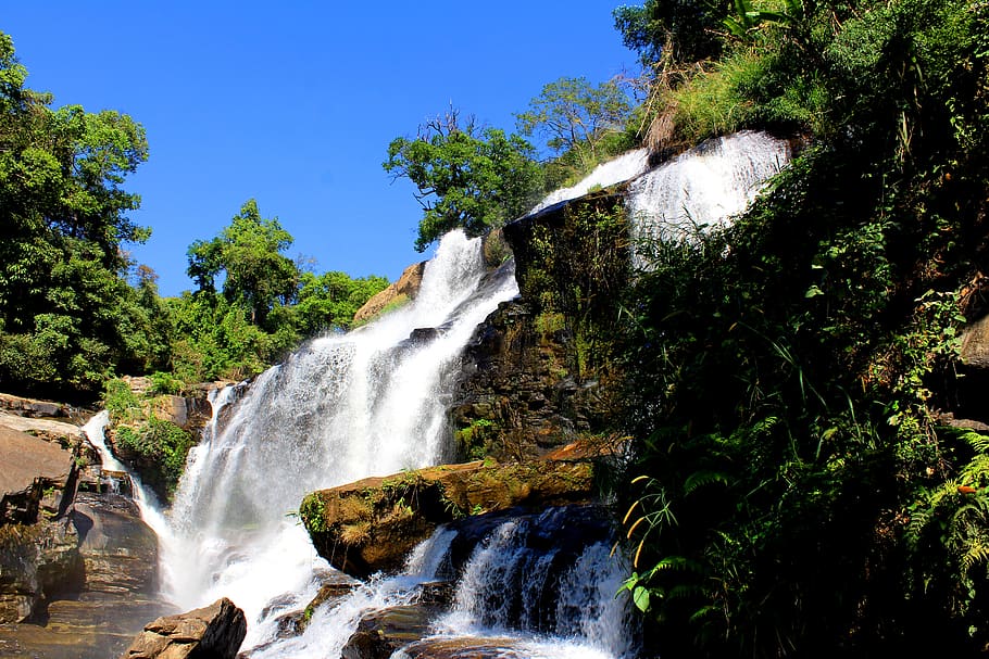 Scenic View of Waterfalls, attraction, cascade, destination, environment, HD wallpaper